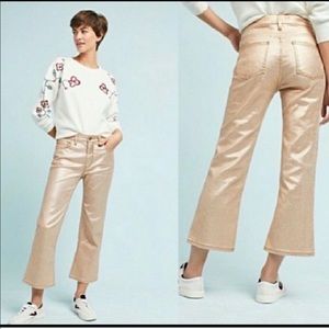 Anthropologie gold pilcro high rise flared jeans